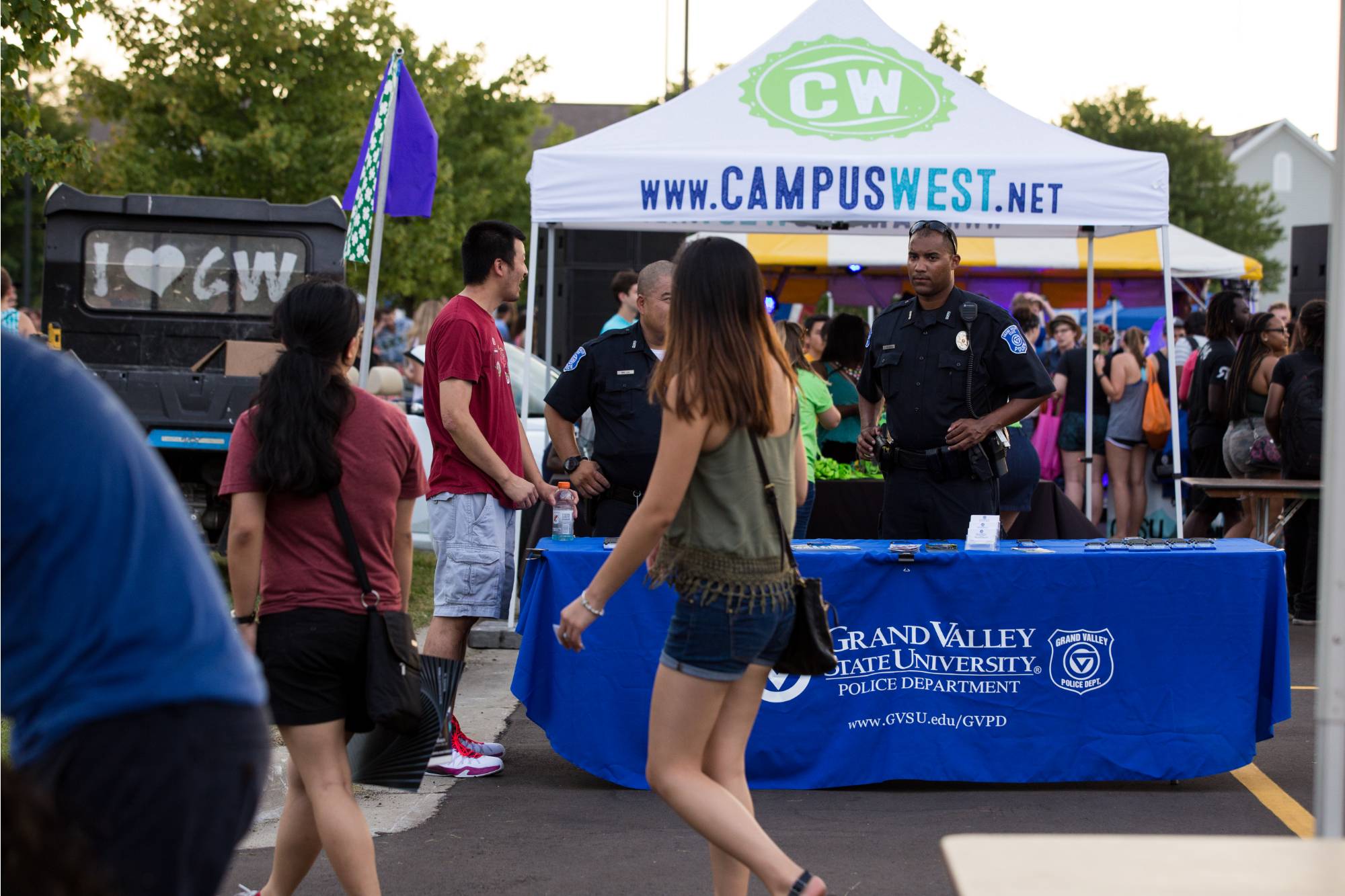 Campus West tented booth.